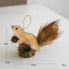 Cute Artificial Squirrel Pendant Christmas Tree Hangings Ornaments Simulated Squirrel Craft Xmas Garden Doll Pendant Decorations 6
