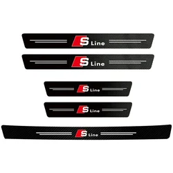 Premium Leather Car Door Sill Plate Paint Protectors Stickers (5Pcs Sline)