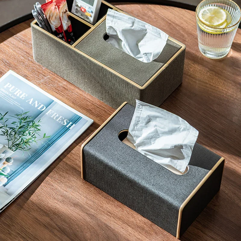 Leather Tissue Box Paper Drawer Creative Phnom Penh Tissue Storage Box Paper Sleeve Home Living Room Hotel Room Decorate 5