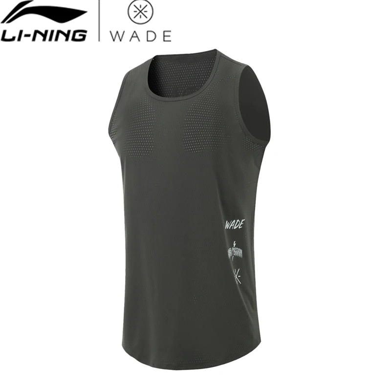 Li-Ning Men Wade Sports Vest Regular Fit Breathable LiNing Leisure Sleeveless T-shirt Crew Neck Competition Tee Tops AVSU021