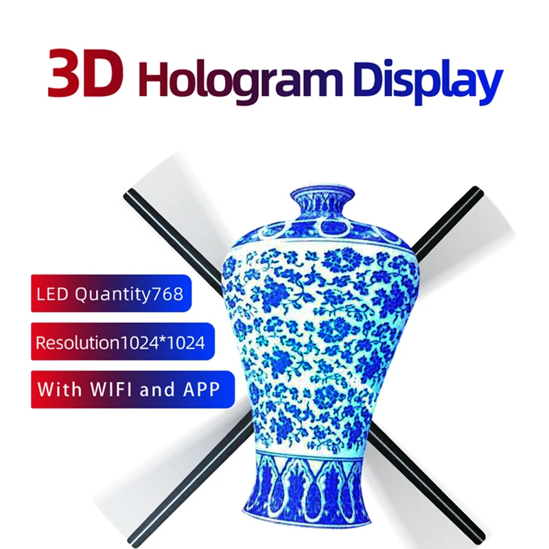 와이파이 앱 제어 3D 홀로그램 led 팬, 5D 에어 홀로그램 광고 기계 옵션 65cm 85cm 홀로그램 광고 플레이어