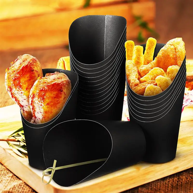 

50Pcs Cups Food Fries Holder French Fry Holder French Fries Holder French Fry Holder Food Tray For Car for Outdoor Packing Party