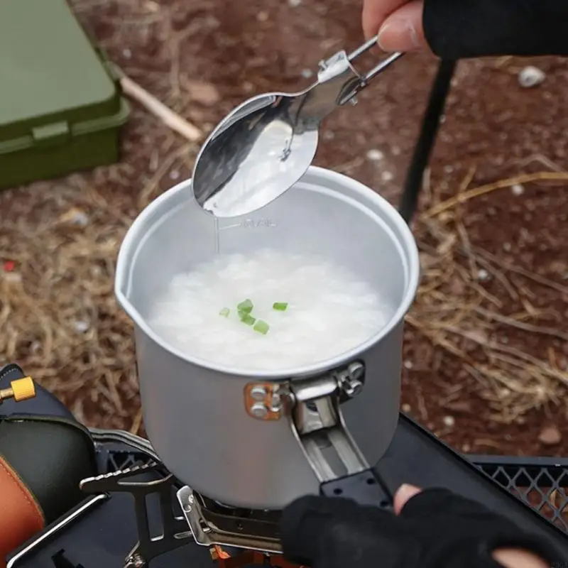 23GA Efficient Teas Kettle With Foldable Handle Portable Outdoor Kettle for Camping and Hiking with Space Saving Design