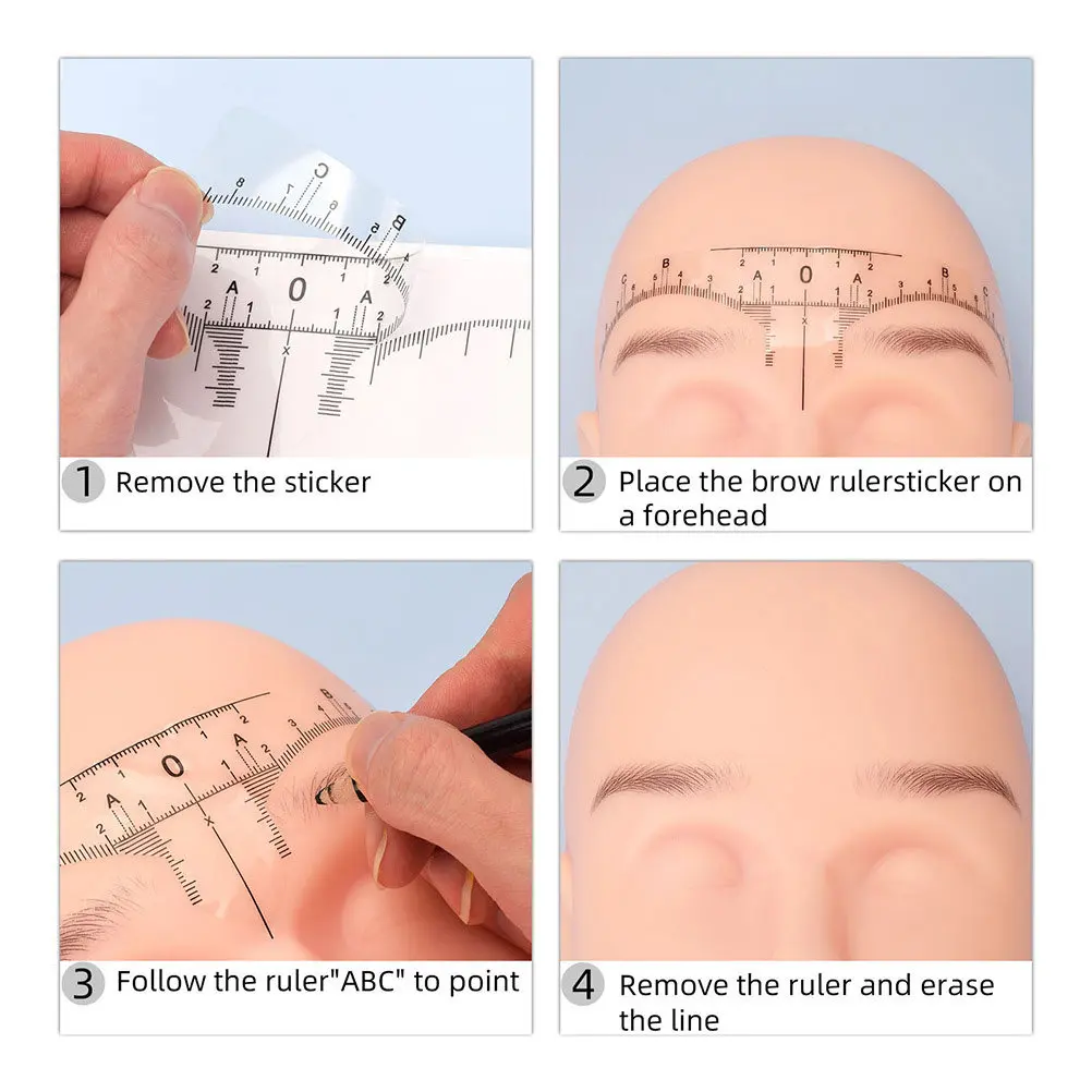 10Pcs 눈썹 매핑 스티커 템플릿 간편한 컷 라인 디자인 정확한 눈썹 쉐이핑 도구 전문가용 눈썹 쉐이퍼