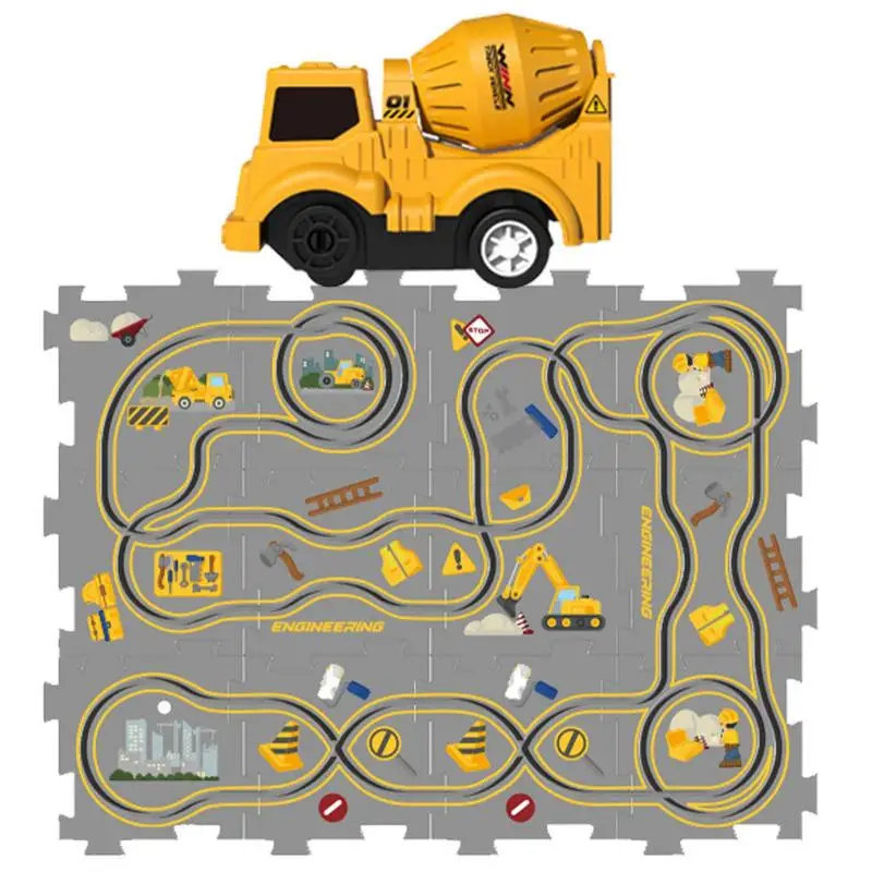 

Puzzle Track DIY Assembling Electric Trolley Rail Car Building Toys Educational Smooth Puzzle Board Track Play Railcar Birthday