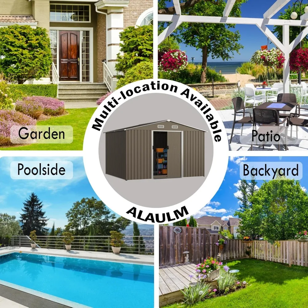 Popular 10'x8' Galvanized Metal Outdoor Storage Shed 5