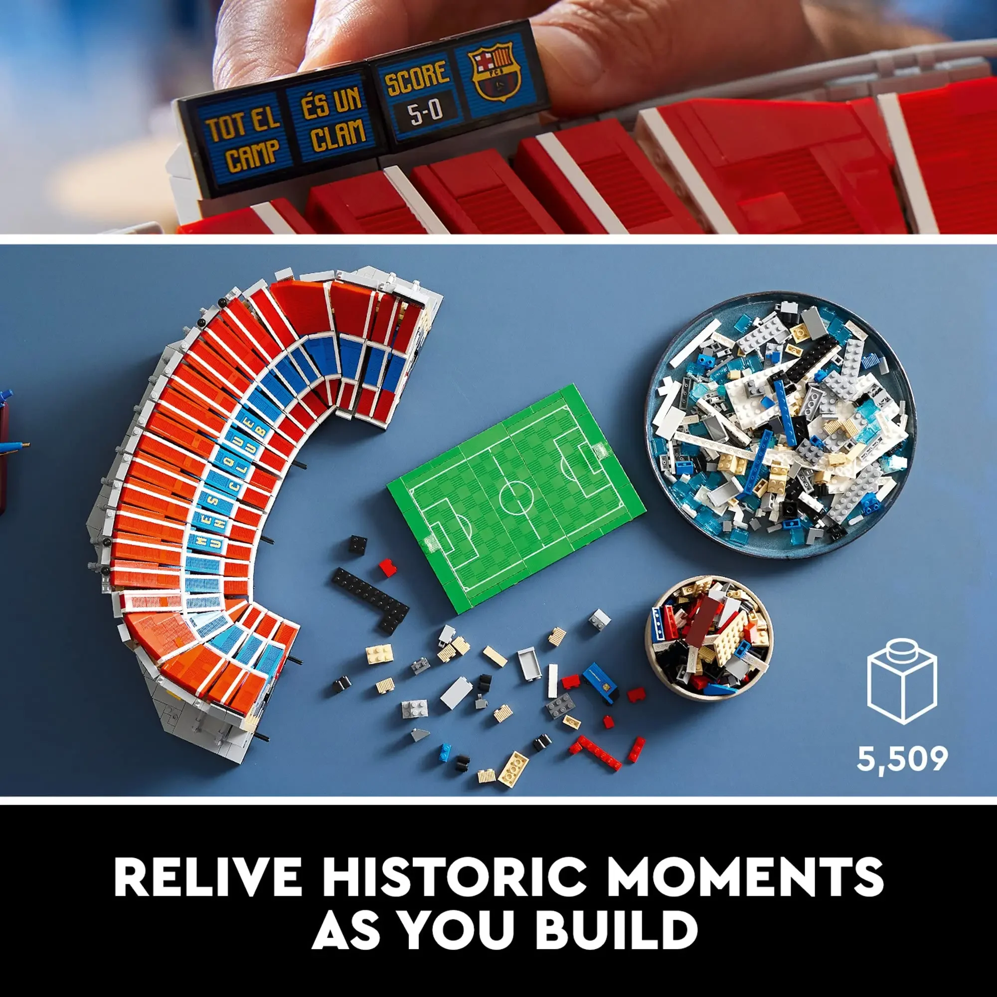 LEGO Icons Camp NOU FC Barcelona Soccer Stadium 10284 Model Building Kit  Large Construction Set for Adult Xmas Gift (5509Pieces)