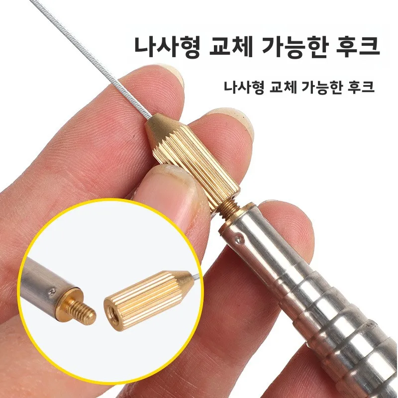 수납식 스테인리스 스틸 낚시 바늘 세트 (안천낚시용) 곡선형 미늘 낚시 바늘 낚시 도구 노란색 크로커 낚싯대