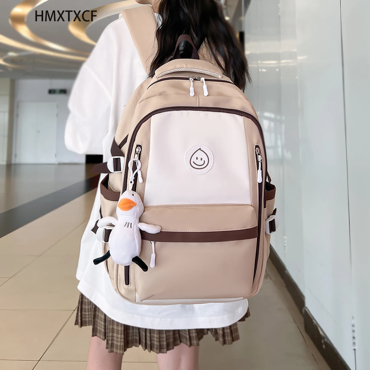 New Backpack for Women Cute Multi-Pocket Solid Color Fashion