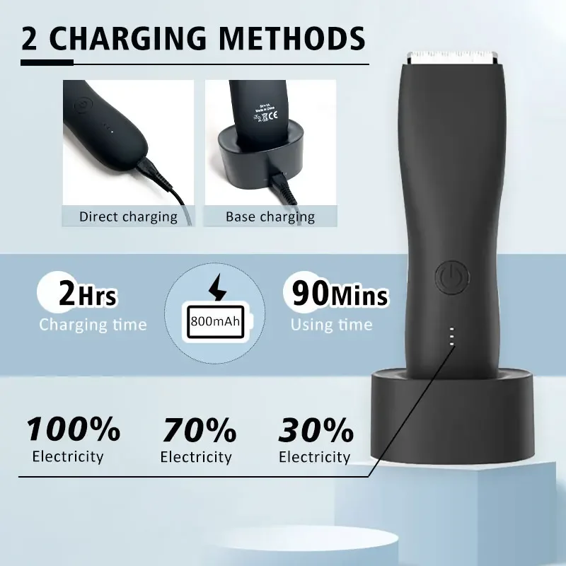 Men's Electric Groin Hair Trimmer Pubic Hair Trimmer Body Grooming Clipper for Men Bikini Epilator Rechargeable Shaver Razor 3