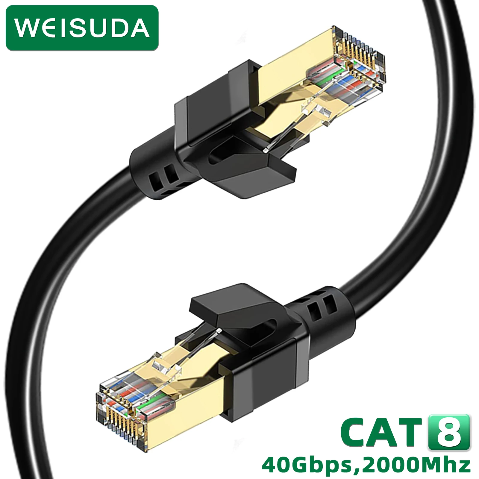 

Gaming High Speed Cat8 Ethernet Cable SFTP 40Gbps 2000MHz RJ45 Internet Network Patch Cord for Router Modem Ethernet Cable CAT 8