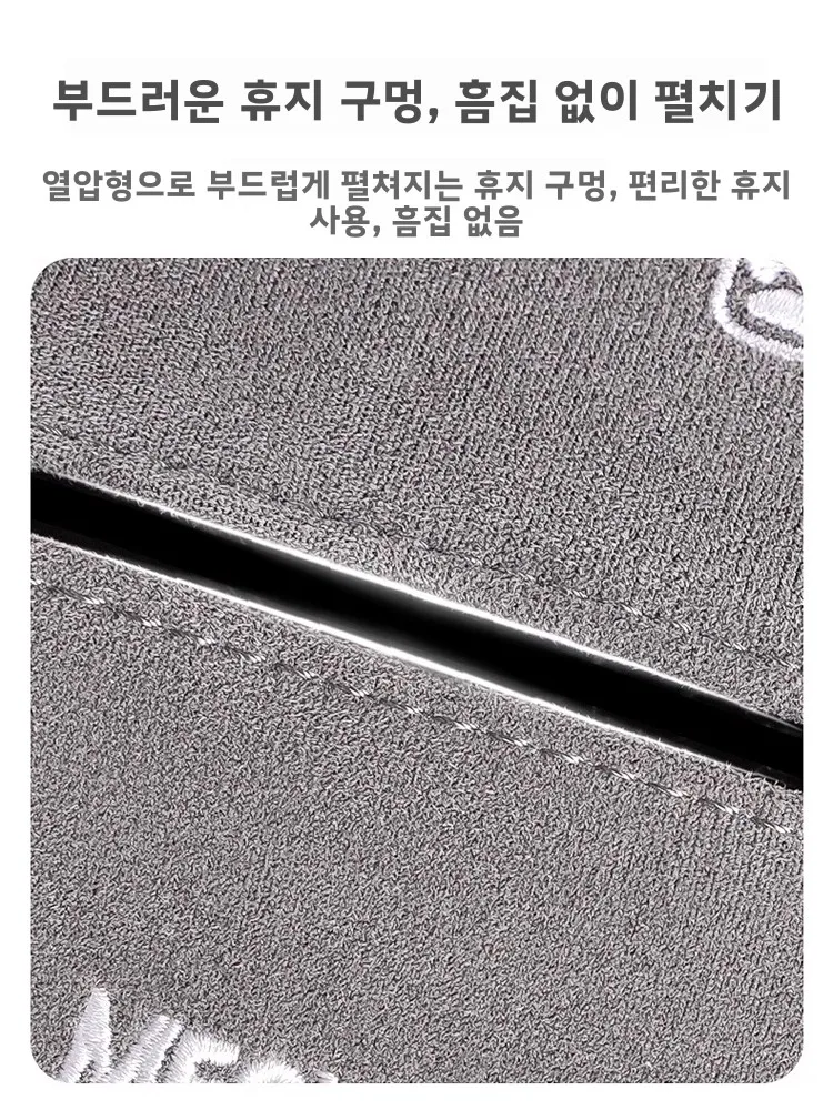 고양이 귀 모양 차량용 쓰레기통 겸 휴지걸이 자동차 내부 수납 가방 핸드백 정리함 프리미엄 인조 퍼 소재