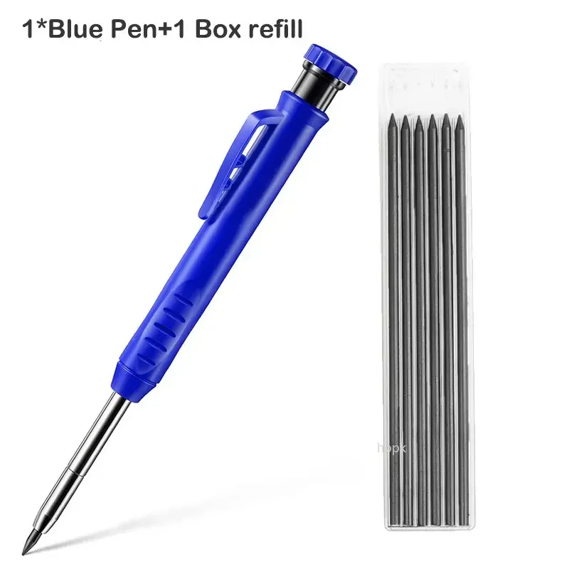 Enhanced Carpenter Pencil with Built-in Sharpener for Precise Deep Hole Marking