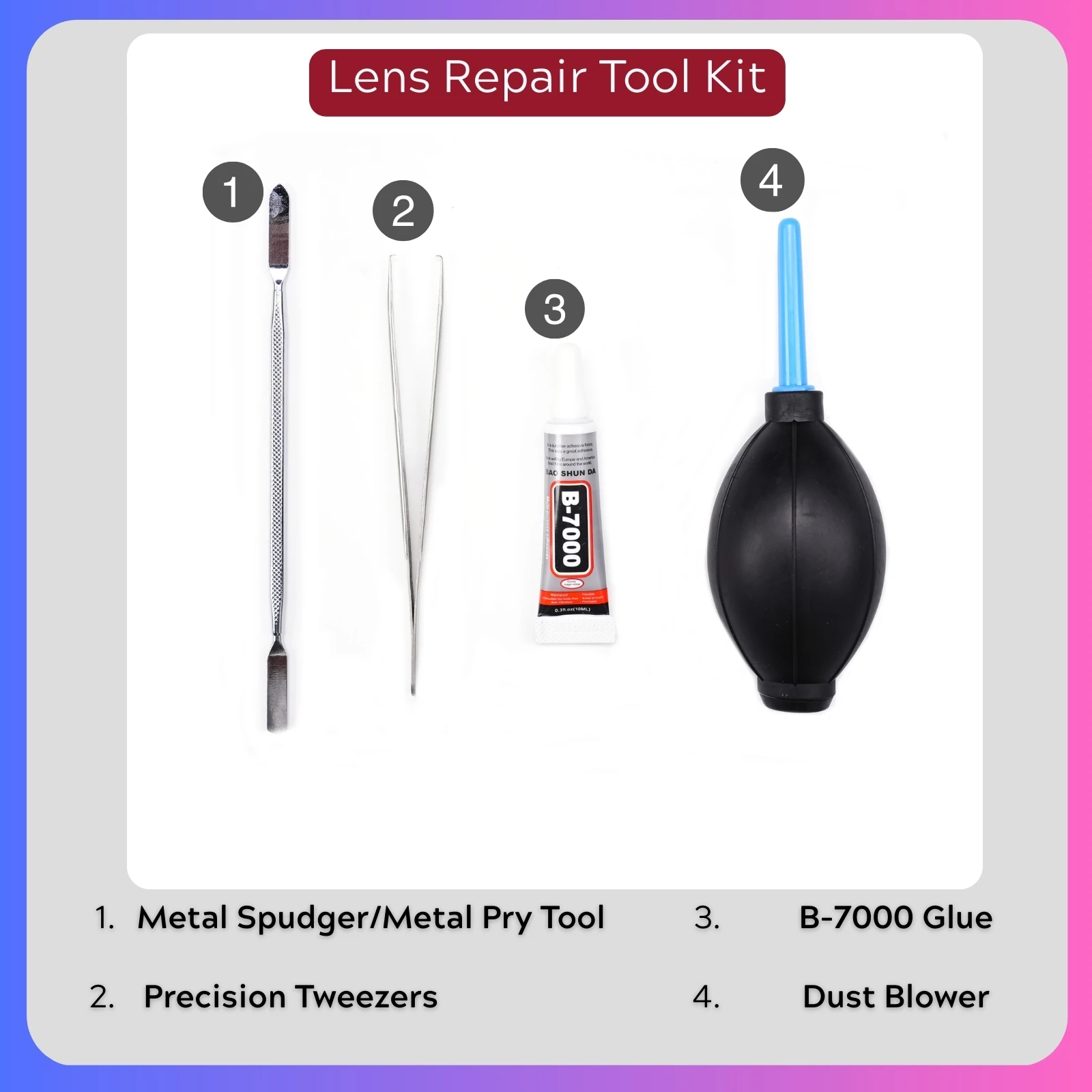 Lens Glass Replacement Kit with Aluminum Alloy Ring Mount