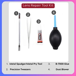 Lens Glass Replacement Kit with Aluminum Alloy Ring Mount (Repair Tool)