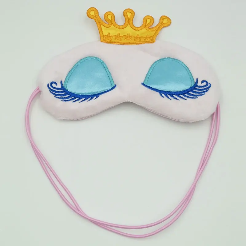 2022 New Lovely Pink/Blue Crown Sleeping Mask Crown Eyeshade Eye Cover Travel Cartoon Long Eyelashes Blindfold fancy ins lovely cartoon identity badge card cover student bus pass nfc id card case university access card holders for girls