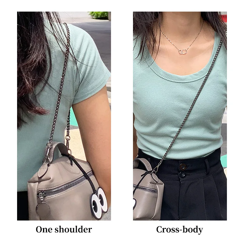 TINBERON Chain Bag Strap Metal Decoration Chains Underarm Crossbody Shoulder Straps Replacement Gun Black Bag Chain Accessories