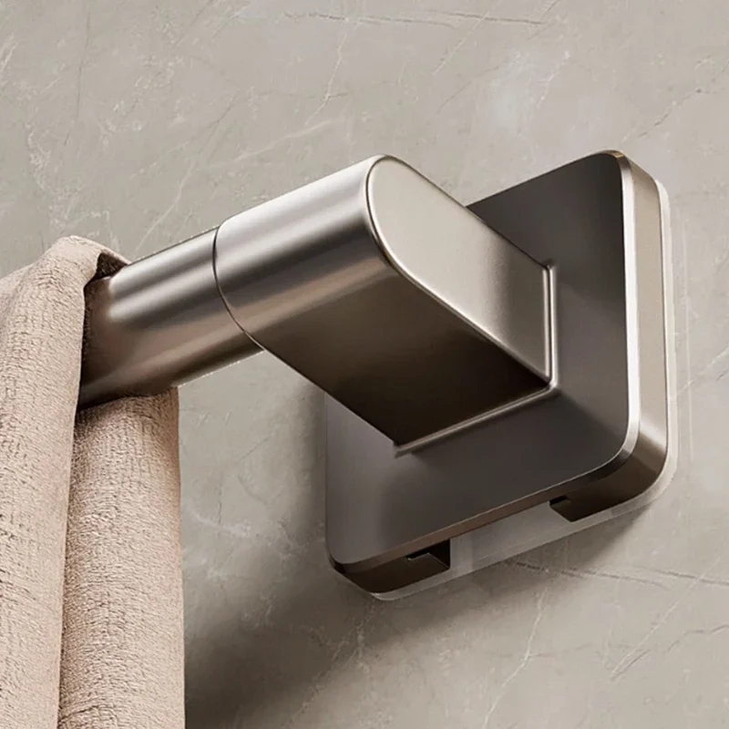 Towel Holder Space Aluminum Bar No Drilling Bathroom Organizers Self-adhesive Towel Bar Bathroom Shelves Kitchen Storage Rack
