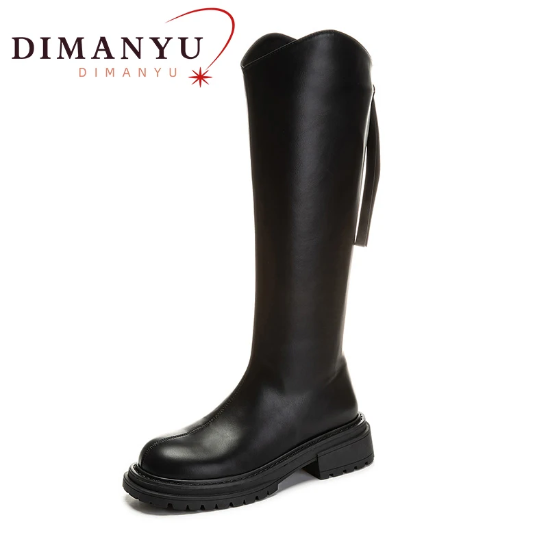 

DIMANYU Women's Knight Boots Winter 2024 New Thick Sole Non slip Women's Boots Retro Thick Heel Women's Boots