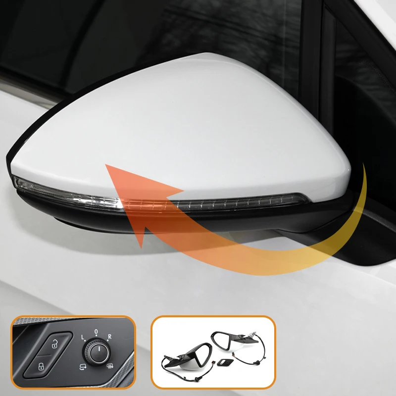 OEM Auto Fold Mirror 1 Pair Side Rearview Mirror Electric Folding Side Mirror With Glasses Cover Switch For VW Golf MK7 7.5