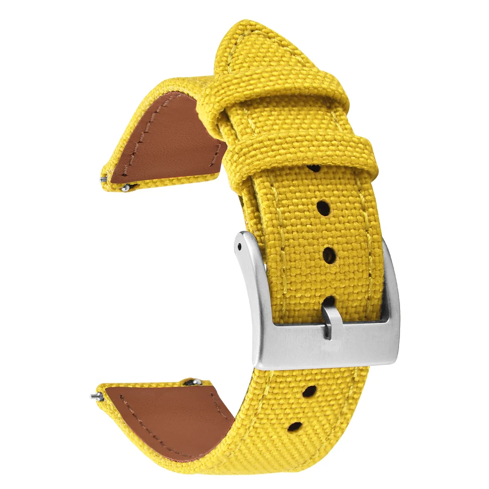 Hybrid Leather Nylon Quick Release Waterproof Sport Watch Band - Durable High-Quality Strap