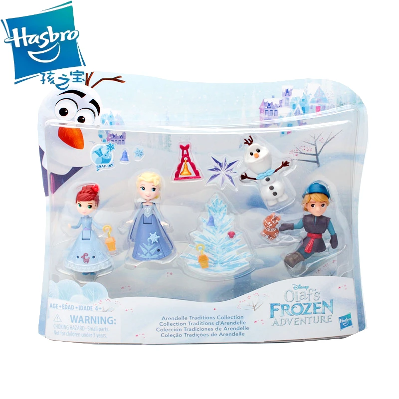 

Hasbro Disney Princess Frozen Holiday Surprise Series Mini Cartoon Figures Quadruple Suit Elsa Anna Model Toys Girl Gifts