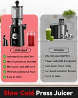 Clear Slow Masticating Juicer Machines, Cold Press Juicer with No-Prep 4.35" Feed Chute Fit Whole Fruits & Vegetables Juice 2
