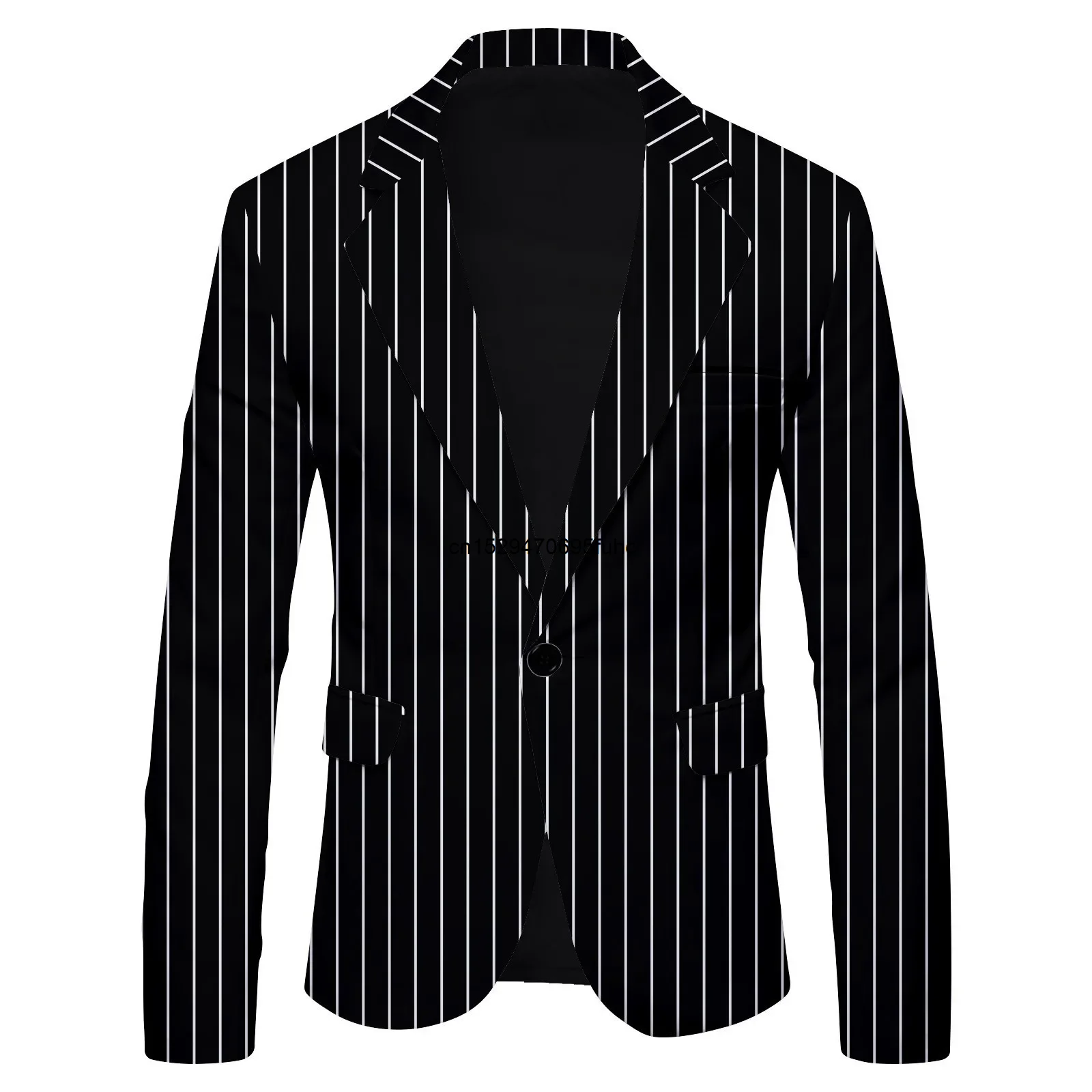 Men Blazers Stripe Printing Suit Jacket men blazers
