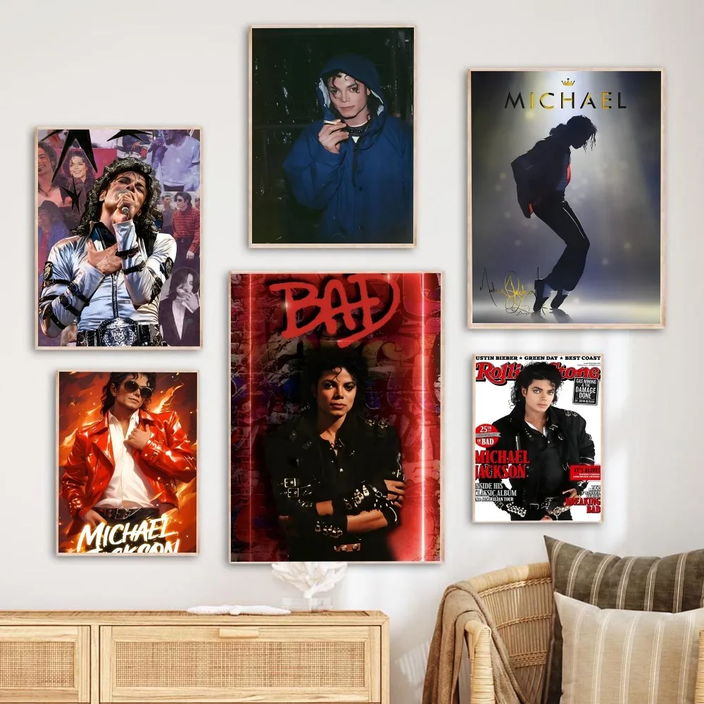 1PC 80s Pop Singer Michael Jackson Poster Poster Paper Print Home Living Room Bedroom Entrance Bar Cafe Art Painting Decoration