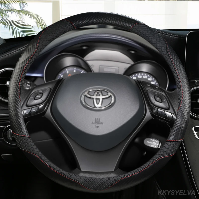 Carbon Fiber +leather Sport Car Steering Wheel Cover For Toyota Chr C