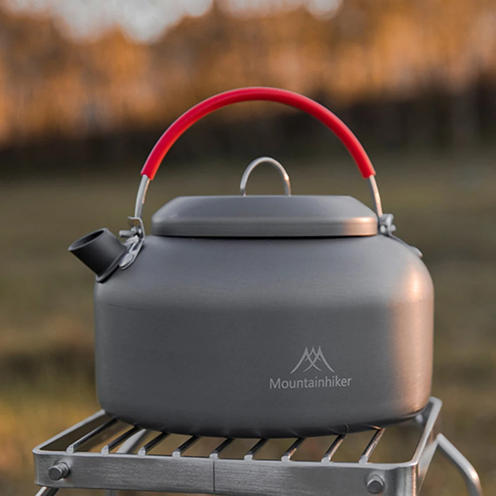 1.4L Outdoor Water Kettle Aluminum Alloy Boil Water Kettle with Handle Cookware Accessories for Picnic Camping Hiking Travel
