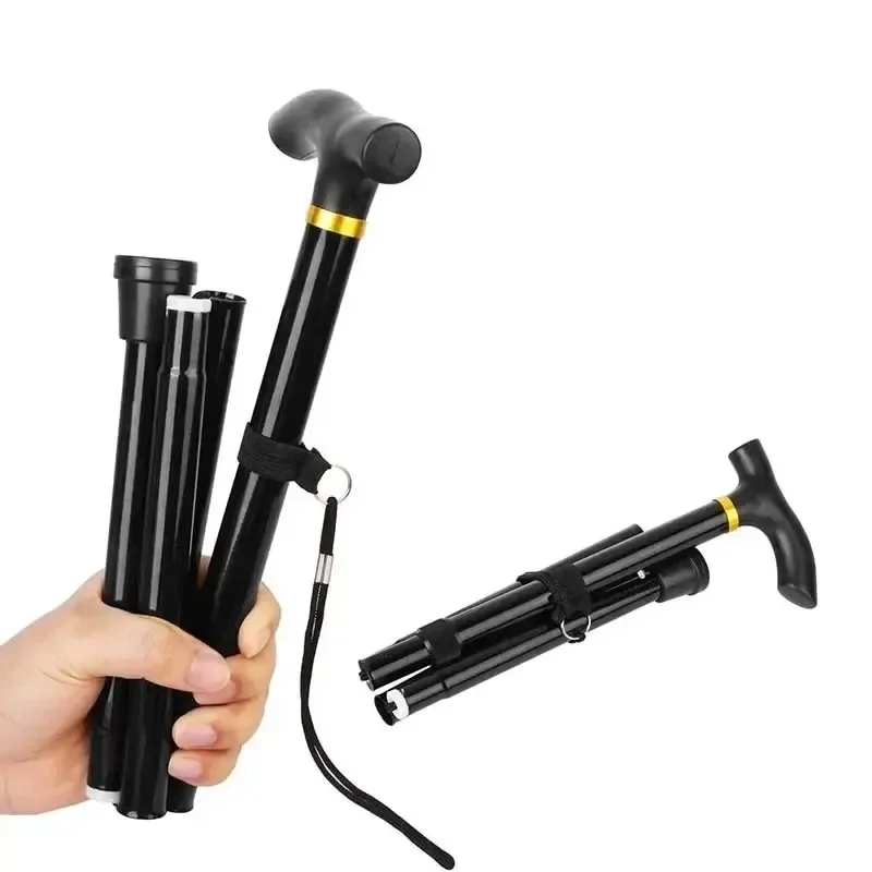 Adjustable Length Telescopic Folding Hiking Stick for Elderly People