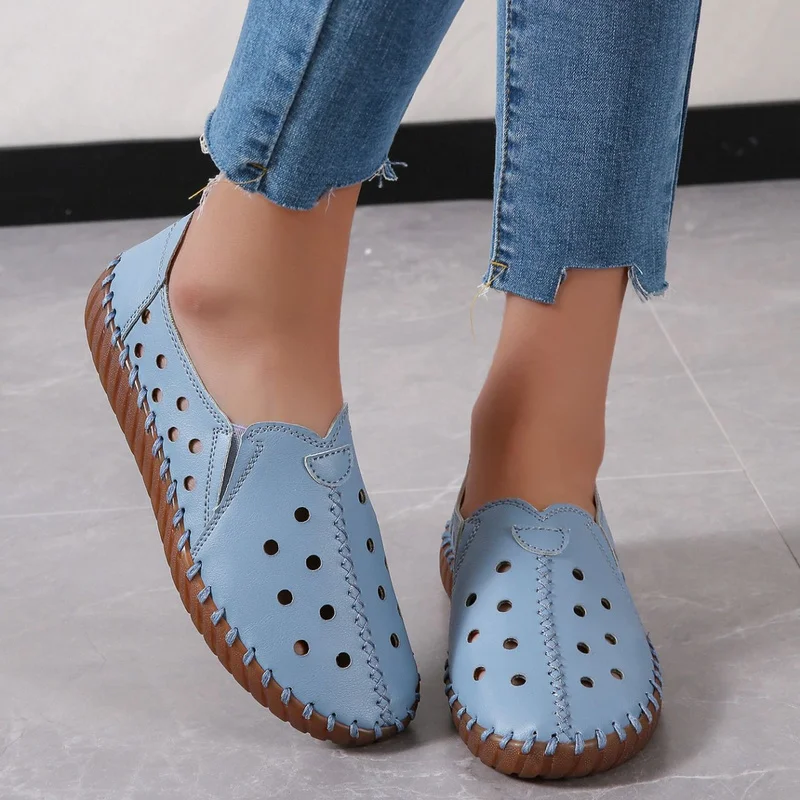 Flat Bottom Spring, Summer and Autumn New Pure Hand-sewn Casual Shoes Women's Fashion Casual Breathable Women's Shoes