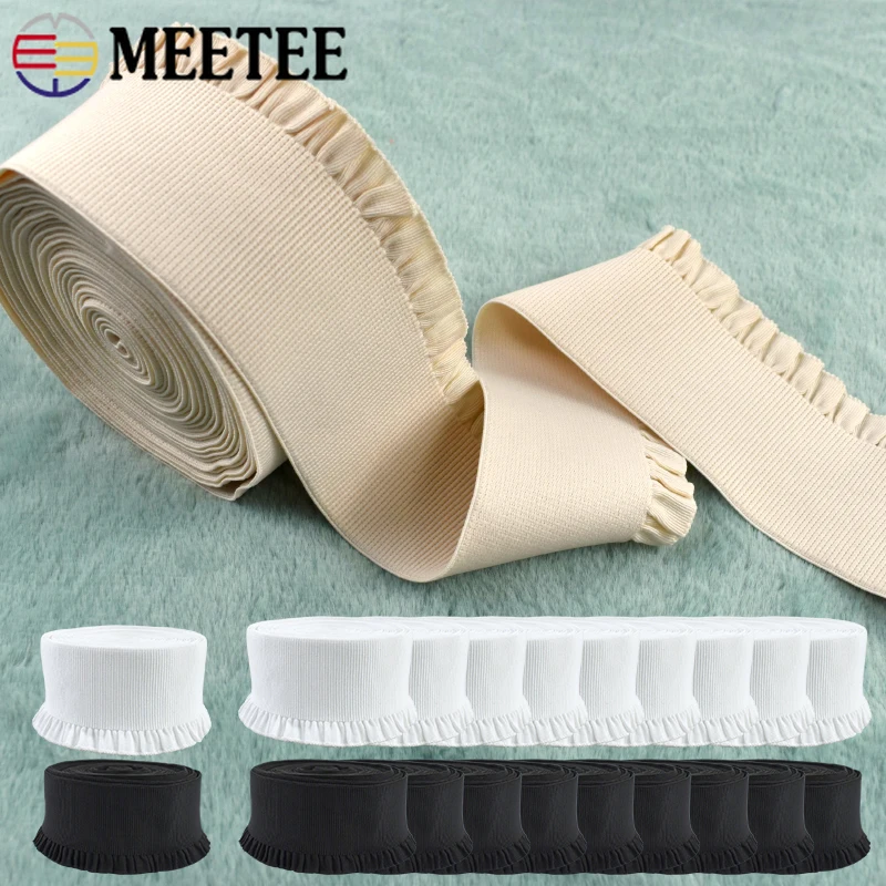 Soft Lace Trim Elastic Band - Stretch Webbing Tape for Dress Waist Decoration and Sewing Accessories
