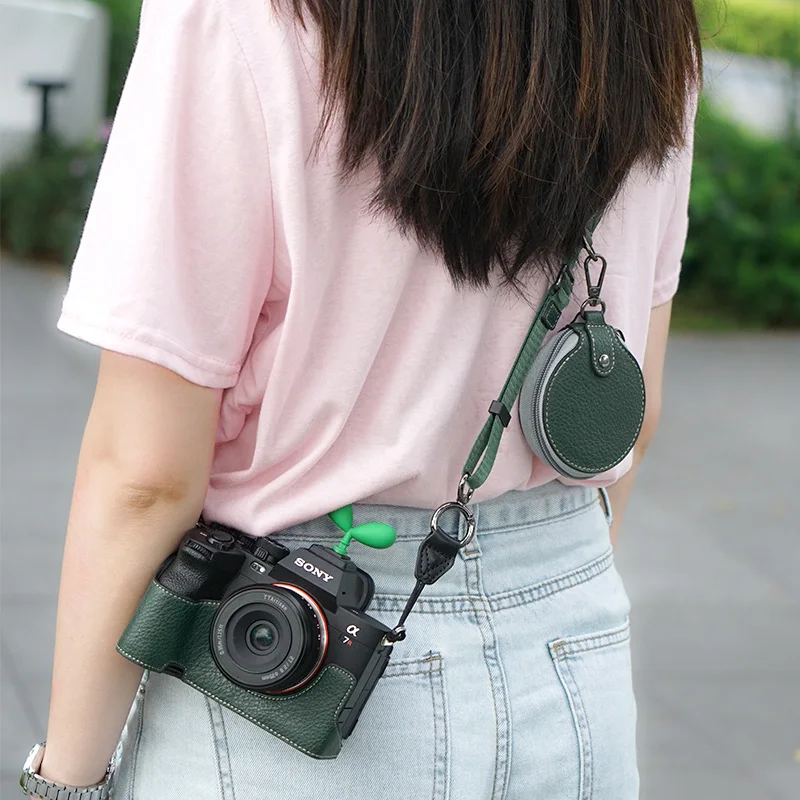 Enhanced Camera Half Case Baseplate with Cover Protector and Shoulder Strap – Universal Design