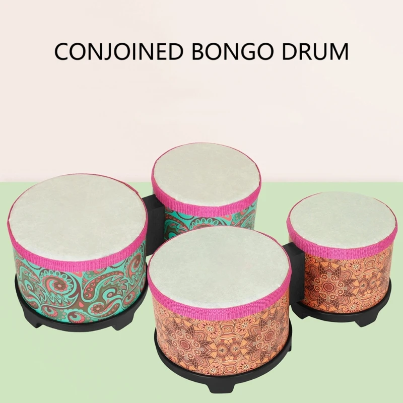 

Unique Decal Bongos Drum Rhythm Toy Hand Drum for Beginner and Children