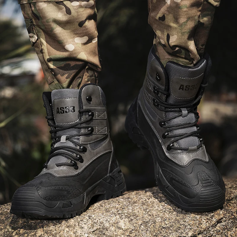 Military Patchwork combat boots