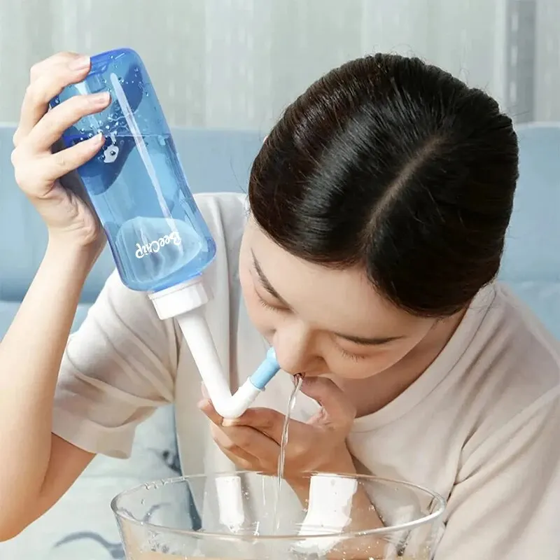  1 Piece Nasal Wash Bottle 300ml Adult And Children Nasal Cavity And Nasal Wash Bottle Physiological Saline Rhinitis Manual 