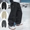 Fashion Single Board Ski Pants Casual Track High Waist Wide Pants Waterproof Wear Resistant Professional Double Board Ski Pants 1