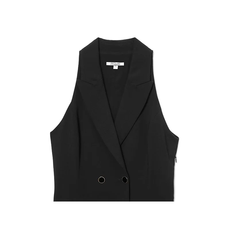 Women Fashion Suit Style Short Dress 2025 New Street Sleeveless Belt Mini Dresses Solid Office Casual Dresses