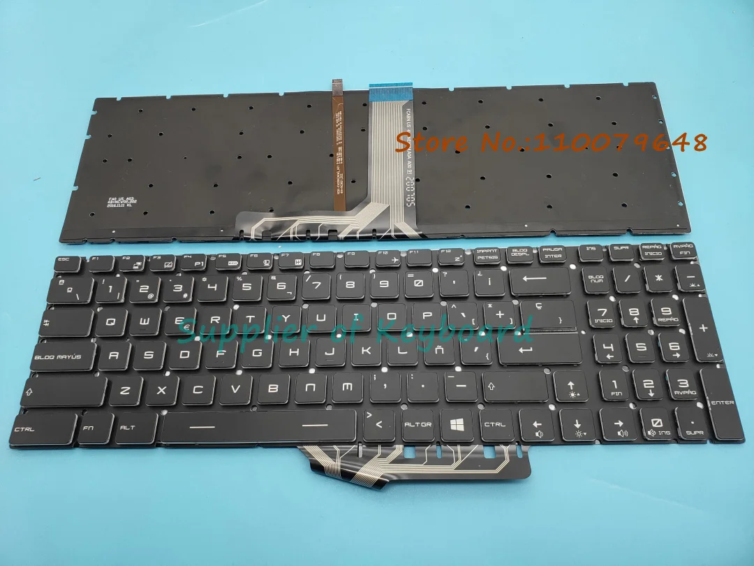Teclado Espanhol Latino Retroiluminado para Msi Gl65 Leopard 9rc 9sc 9sd 9se 9sck 9sdk 9sek 10sek 10sdr 10ser 10sfr 10sfk Novo