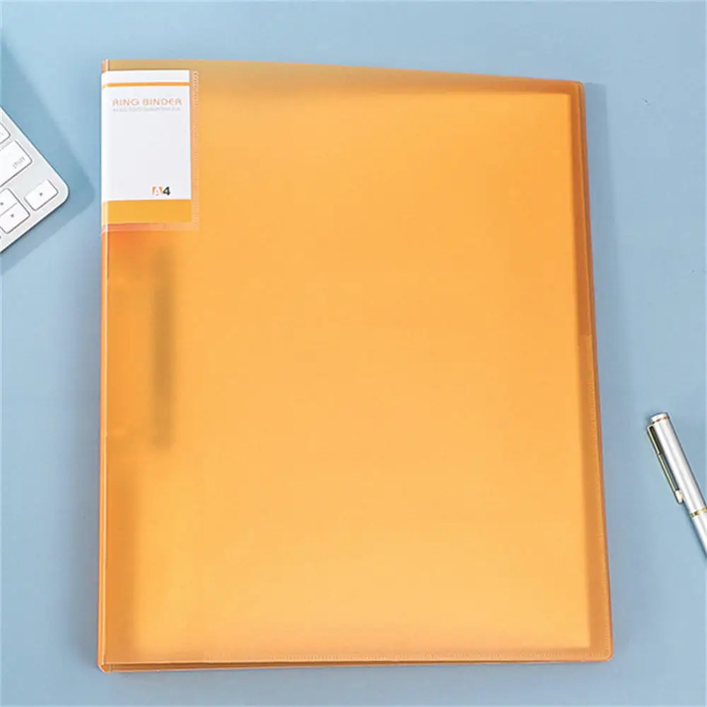 Colorful Transparent Folder 2 Hole Binder File Folder A4 Test Paper Data Document Organizer Stationery School Office Supplies