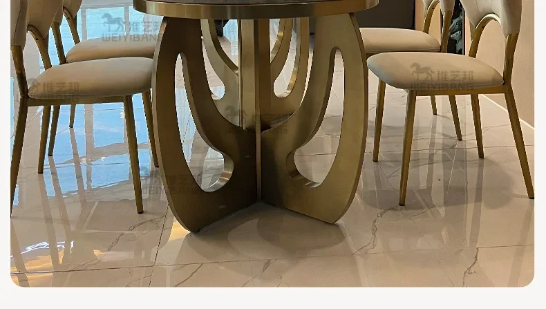 Luxury Kitcjen Dining Table Set 6 People Desk Legs Metal Marble Dining Table Coffee Multifunctional Mesa Comedor Home Furniture