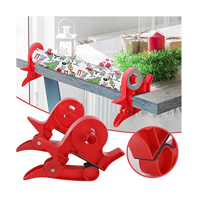 2 Pcs Tape Holder Christmas Wrapping Paper Table Clamp - Tabletop