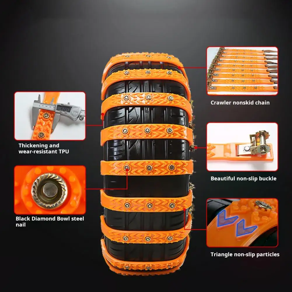 Frost-resistant Anti-skid Strap Universal Anti-slip Tire Snow Chains for Suvs Trucks Pickups Emergency for Rain Winter