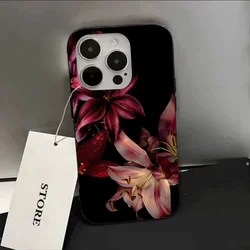 Elegant Red Lily Flower Soft Phone Case - Stylish Protective Cover - iPhone 18 Pro Max (Y1 - T11522)