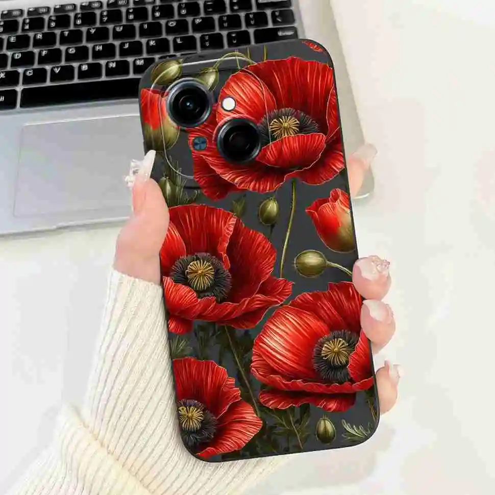 Black Butterfly Ultra-Thin Soft Silicone Case - 6.67 Back Cover