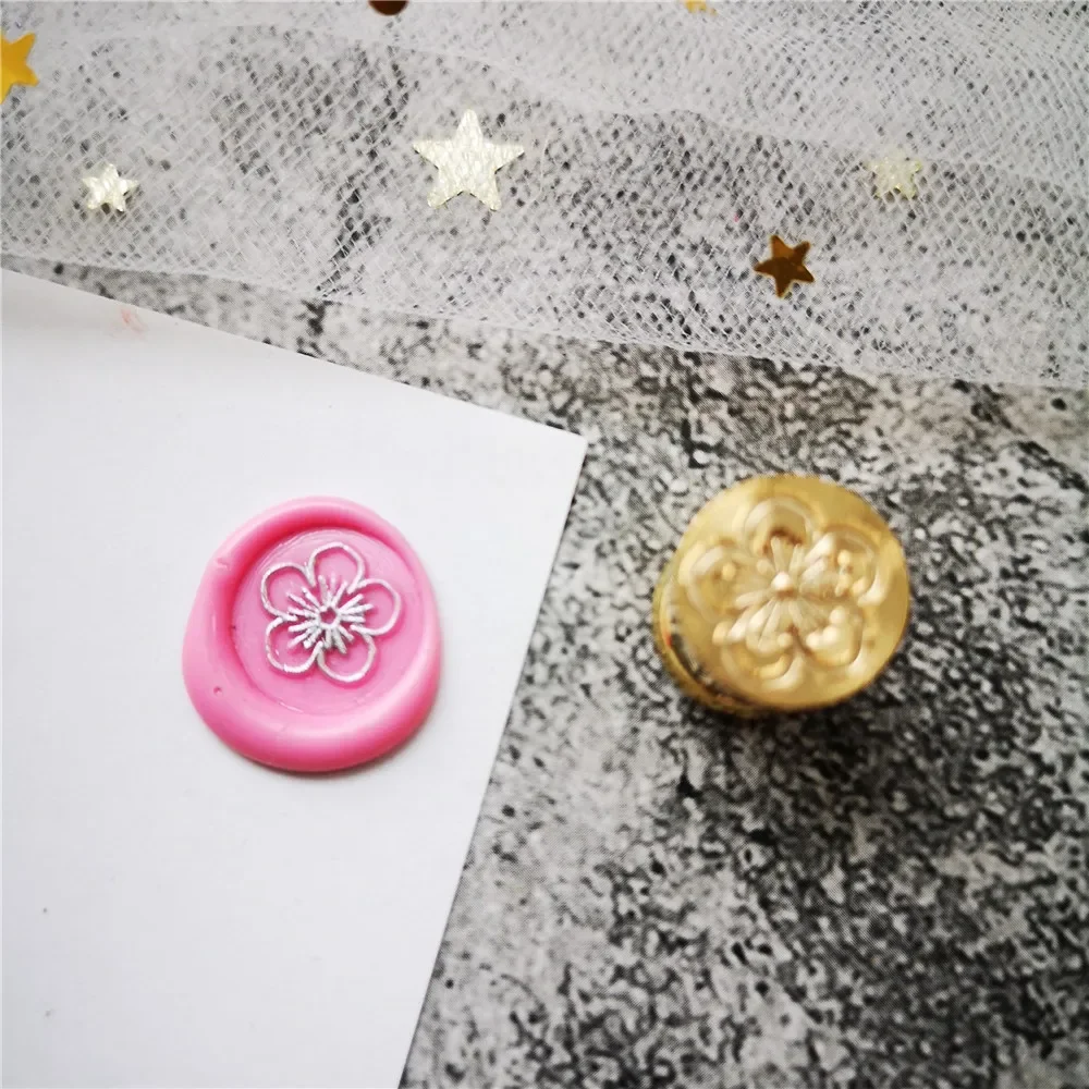 Mini wax stamp 12mm diameter brass head Cherry Blossom Pearl Milk Tea plante Strawberry Knot Cake seal stamp wax seal stamp wax seal stamp set