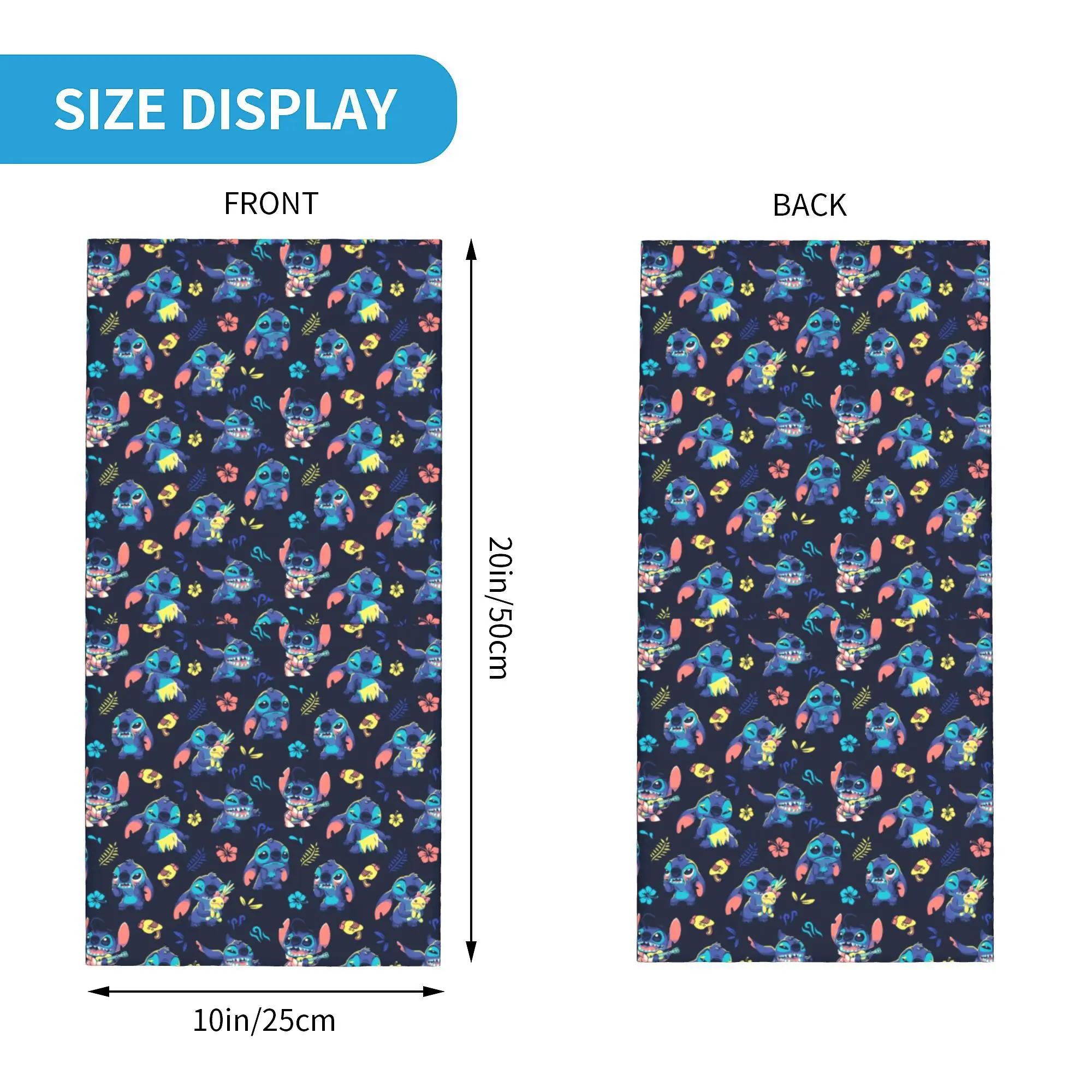 Neck Gaiter Stitch Pattern Bandana Women Men Winter Ski Hiking Scarf Anime Cartoon Face Cover