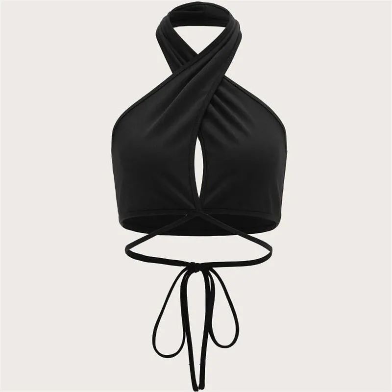 Description Picture 4 of itemNew Fashion Summer Sexy Lady Push Up Tank Tops Tube Chest Wrap Bandeau Bralette Black White Straps Wrapped Chest Pad Underwear